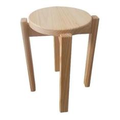 Banqueta Média Empilhavel Hardman Madeira Natural Invenizada - Hardman