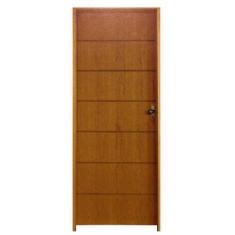 Kit Porta de Madeira Semi-Oca Belíssima 2 Rodam Padrão Imbuia - Lado E