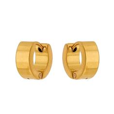 Brinco Argola de Aço Inox Dourado Modelo Reto