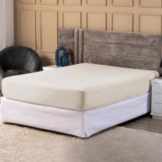 Lençol Avulso C/Elástico Percal 200 Fios Cama Queen Palha