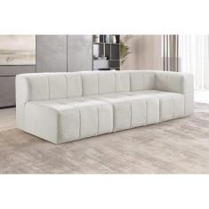 Sofá Modular  3 Lugares Bouclé Nude