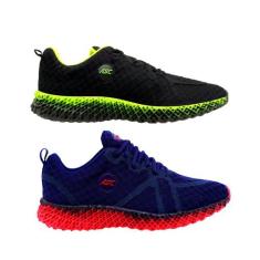 2 Tênis P/ Caminhada Esportivo Cadarço Academia Corrida Feminino/Mascu