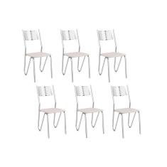 Cadeira Sala De Jantar Nápoles 2C045Cr Kit 6 Un Cromado/Courano Branco - Kappesberg