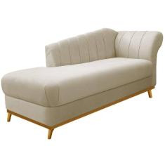 Diva Recamier Vanessa 140Cm Lado Esquerdo Linho Cor Bege