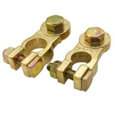 Ampper Brass Battery Terminal Clamps, Top Post Battery Terminals Connector Set for Marine Car Boat RV Vehicles (1 Pair)
