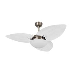 Ventilador De Teto Kovalski Bronze 3 Pás Palmae Branco 220V