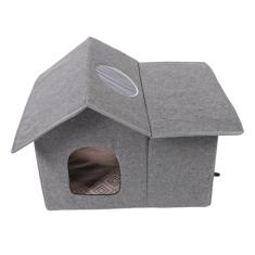 Casa Para Gatos Ao Ar Livre, Casa Para Gatos Selvagens Isolada E à Prova De Intempéries Abrigo Dobrável Para Gatos Que Se Auto-Aquece Com 2 Saídas E Cortina De Porta Transparente