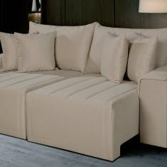 Sofá Living Retrátil com Molas Veneza 2.90 Mts Bege Marfim