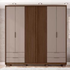 Guarda Roupa Casal 6 Portas 4 Gavetas Externas com Pés Suburban Espres