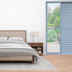 Porta Balcão 3 Folhas Alumínio 2,10 X 1,50 com Fechadura Branco