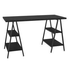 Mesa Escrivaninha Cavalete 135cm Estilo Industrial Prisma C08 Preto Ôn