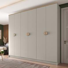Guarda Roupa Casal 100% Mdf Bp 6 Portas 4 Gavetas Asti Panna