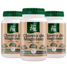 Kit 3 Cloreto De Magnésio (Produto Vegano) 60 Cápsulas