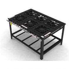 Fogão Industrial Gastromaq 6 Bocas Mistas Linha Encosto Fg406em