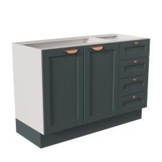 Balcão Para Pia 120cm Sem Tampo Arizona Cabecasa Madeiramadeira Branco/azul