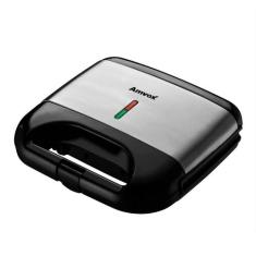 Sanduicheira Grill Elétrica Amvox New AMS500 Preta e Prata 127V, Preto