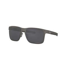 Óculos de Sol Oakley Polarizado Holbrook Metal 0OO4123 412306 Tam 55 / Chumbo Fosco - Lentes Prizm Black Polarized