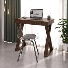 Escrivaninha Mesa Escritório Moderna Pés Angulares 1 Gaveta 90,8cm Pau