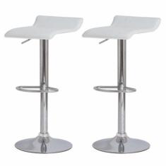 Kit 2 Banquetas Alta Com Encosto Baixo Estofado Para Cozinha Ilha Banc