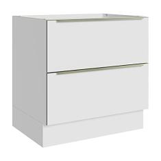 Balcão Madesa Lux 80 cm 2 Gavetas (sem Tampo) - Branco/branco Veludo