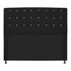 Cabeceira Estofada Dama 160 cm Queen Size Com Strass Corano Preto - ADJ Decor