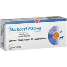Antibiótico Vetoquinol Marbocyl P 20 mg para Cães e Gatos de 9 a 35 Kg - 10 Comprimidos