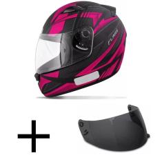 Capacete Ebf New Spark Flash Preto e Rosa Fosco Mais Viseira Fumê