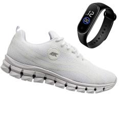 Tênis Masculino Esportivo Eficaz Para Treino Academia Caminhada Confortável + Relógio-Masculino