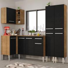 Cozinha Completa de Canto Madesa Emilly Music com Armário, Balcão e Pa