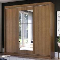 Guarda-Roupa Casal Madesa Istambul 3 Portas de Correr com Espelho 3 Ga
