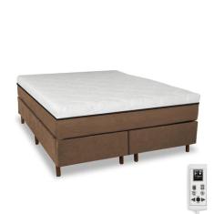 Cama Box e Colchão Magnético Massageador - Eco Master - Eco New, Marro