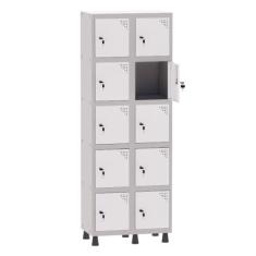 Armário Guarda Volume Locker Roupeiro 2 Vãos 10 Portas Aço GRF502/10 C