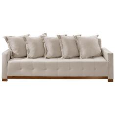 Sofá Cama Feeling Casal 4 Lugares e 5 Almofadas 210cm Innove Cor Bege 