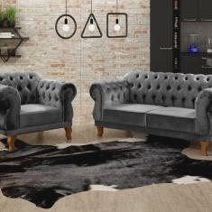 Sofá 2 e 1 Lugares Duquesa Decoração Sala Recepção Retrô