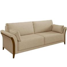 Sofá 02 Lugares 162cm Stefan M03 Linho Bege Escuro