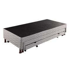 Cama Box Base C-2 Auxiliares Solteiro Universal Rústico Bordado White (88x188x32) - Paropas