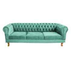 Sofá Chesterfield Duque 3 lugares 1,80 - Suede Acqua / sala de estar, 