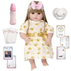 Boneca Reborn Realista Loira Com Diversos Itens - Cegonha Reborn Dolls