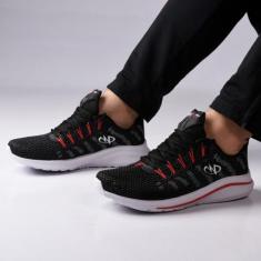 Tênis De Caminhada Academia Runway Training Masculino, 43, Preto, Verm