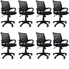 Kit 8 Cadeiras de Escritório Giratória com Relax Office Santiago - Esp