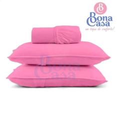 Jogo de Lençol Casal 3 Peças Com Elástico 100% Algodão Fio30 BonaCasa,
