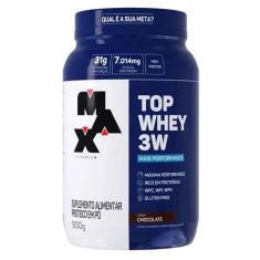 Top Whey Protein 3w 900g Pote Isolado Conc Hid Max Titanium, Chocolate