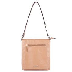 Bolsa transversal grande de couro Karina - Nude