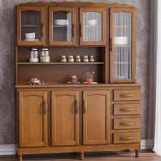 Armário de Cozinha 4 Gavetas 7 Portas Genebra Móveis MPO Imbuia Fosco