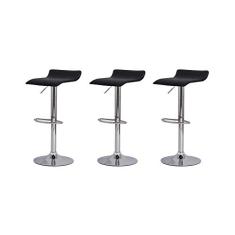 Kit 3 Banquetas Tóquio Belo Horizonte Preta Base Giratória Altura Regulável Cozinha Bar Bancada