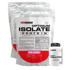 Kit 2x Optimum Isolate Whey Protein 900g + Creatina 100g - Bodybuilders-Unissex