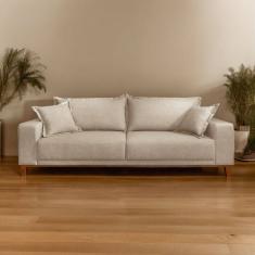 Sofá Fixo 2 Lugares Luxo 160 cm Argos Bege Claro