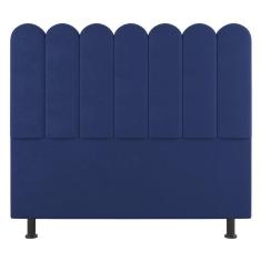 Cabeceira Cama Box Solteiro Lana 90cm Suede Azul - Abmaza