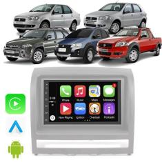 Kit Multimidia Android-Auto/Carplay Palio Siena Idea Strada 7" Voz Goo