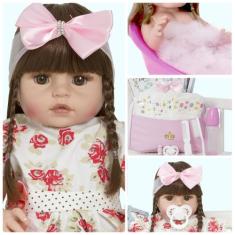 Bebê Reborn Menina Boneca Bolsa Maternidade Enxoval Completo - Cegonha